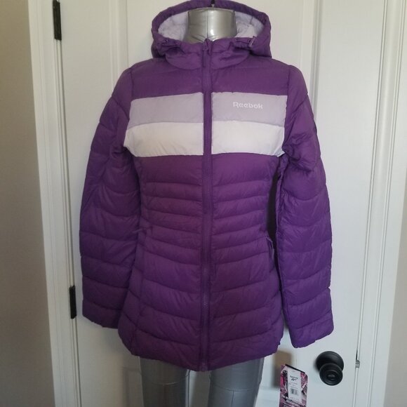 Reebok Hooded Puffer Jacket with Glacier Shield Insulation - Picture 1 of 10